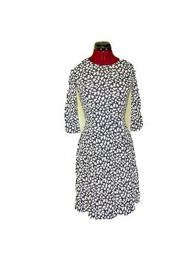 Lark & Ro Women's Multicolor Fit & Flare Dress Size XS Tulip Print 3/4 Sleeve